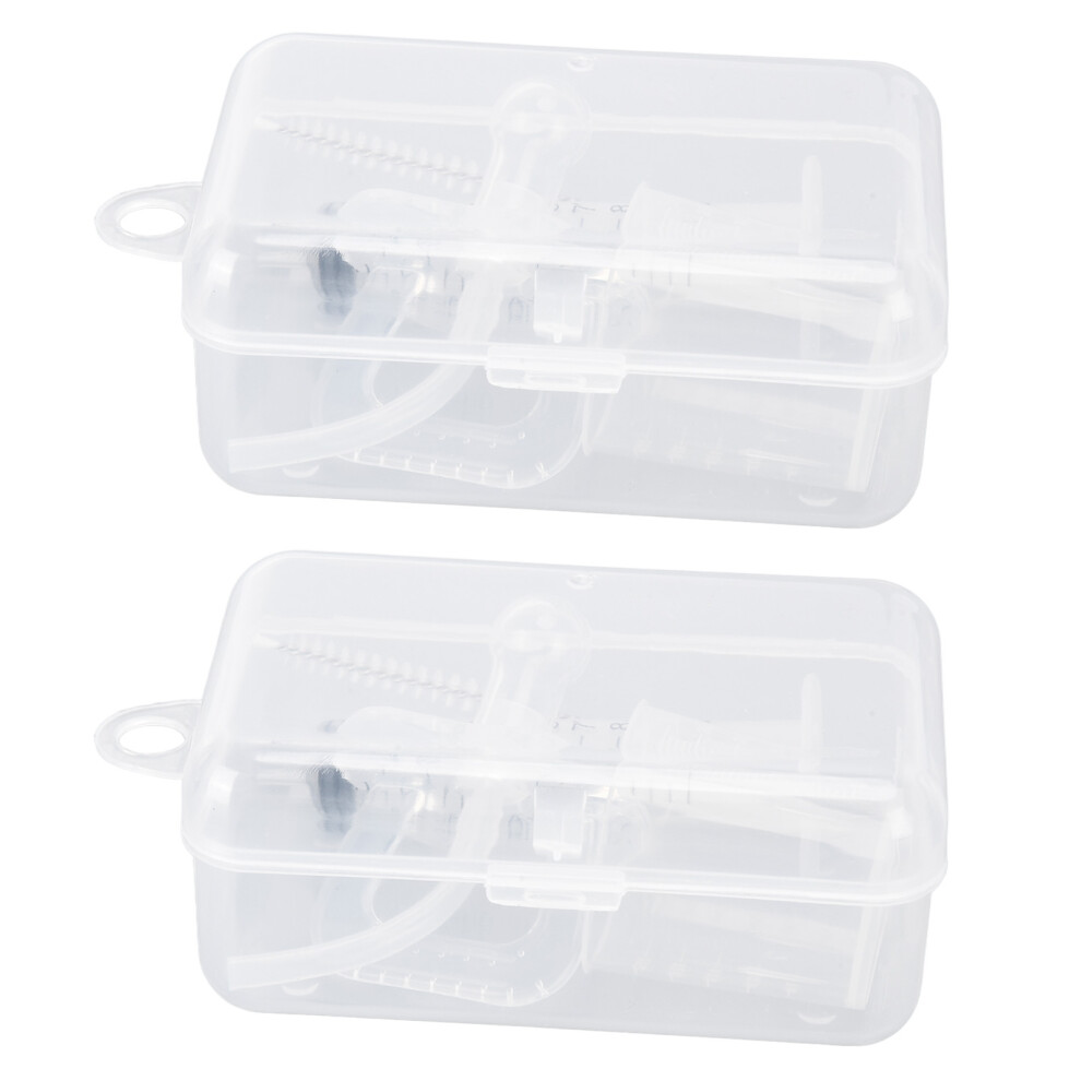 2pcs Baby Medicine Dispenser Pacifier Set, Silicone & Plastic Liquid Dropper-image-OPC-PMRBBZR-NEW