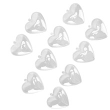 5Pcs Clear Fillable Plastic Heart Ornaments for DIY Crafts, Christmas Tree, Wedding
