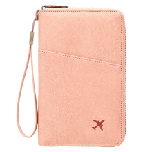 Travel Passport Holder Document Pouch With Blocker And-Pink