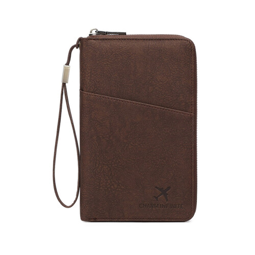 Rfids Reisepasshülle, Reisebrieftasche,-Kaffeefarbe
