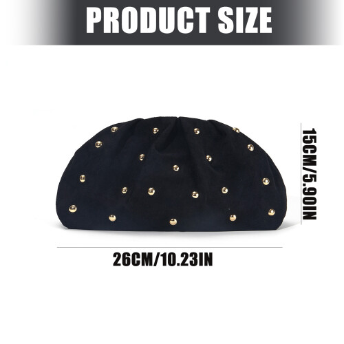 Weiche Cloud-Tasche für Damen, lässige Clutches,-Schwarz 2
