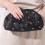 Weiche Cloud-Tasche für Damen, lässige Clutches,-Schwarz 4