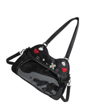 Transparente Umhängetasche, modische Itabag, klares-Schwarz