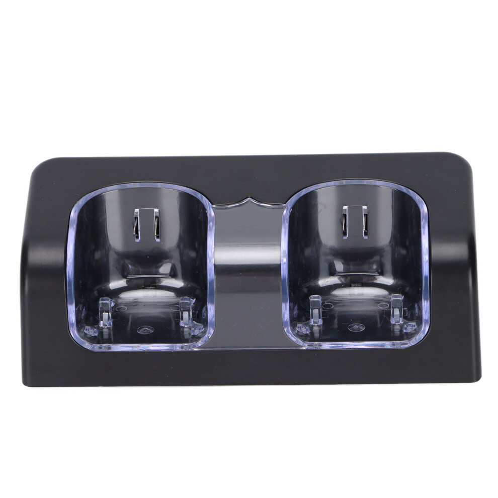 Portable Dual Battery Charger Dock For Wii Remote With Power Cord - Black 9351358017358
