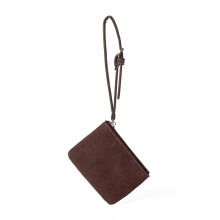 Portefeuille Compact en Daim avec Fentes pour Cartes-Café