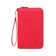 Rfids Passport Holder Travel Wallet for Women Men,Leather-Red