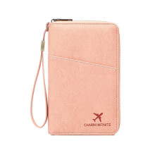 Passport Wallet for Travel Passport Holder Cover with Safe-Pink