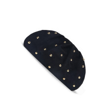 Clutches Purses for Women Dumpling Bags Beaded Ruched-Black