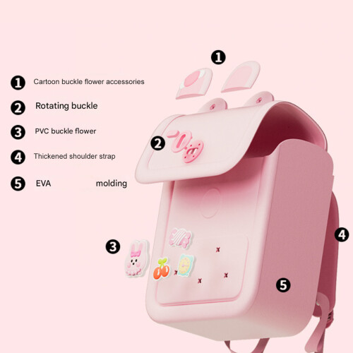 Waterproof Preschool Backpack Waterproof Cartoon Theme-Pink 1