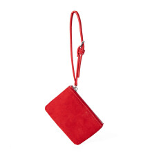 Draagbare portemonnee moderne suède constructie-Rood