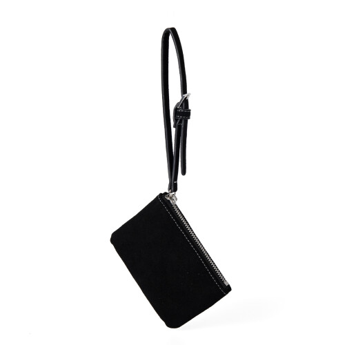 Portable Coin Purse Premium Suede Fabric Multi-Black