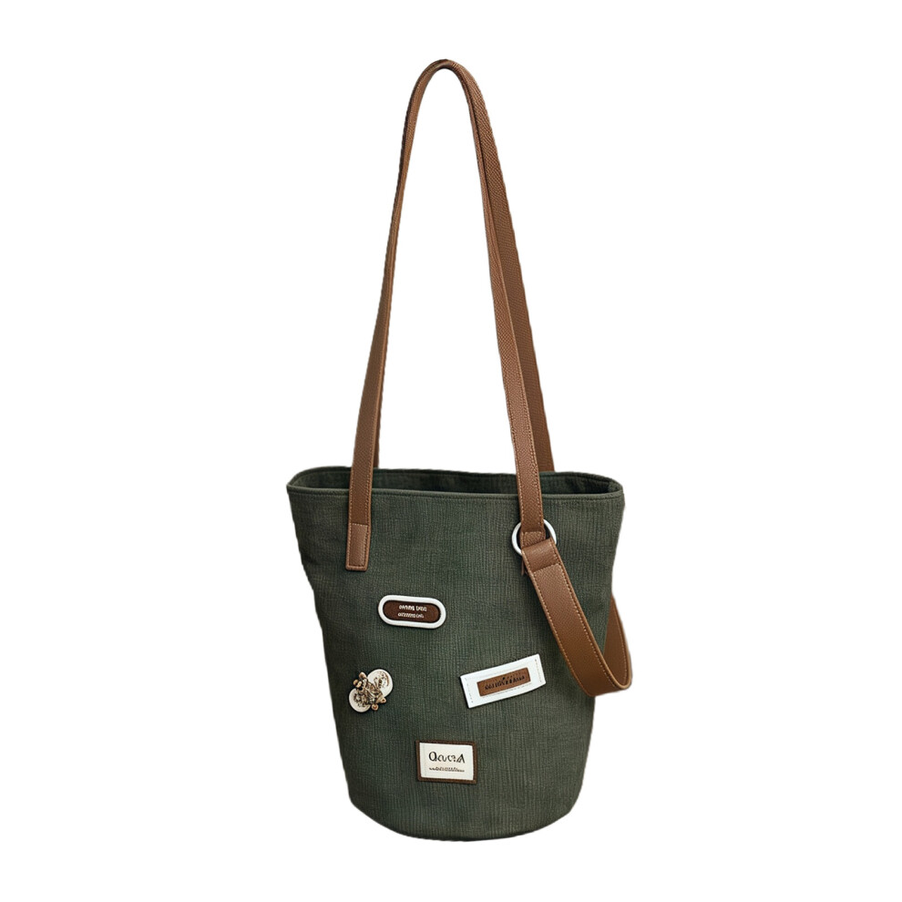 Structured Book Bag With Zippered Pockets Lightweight-Green-image-OPC-PMRBH89-NEW