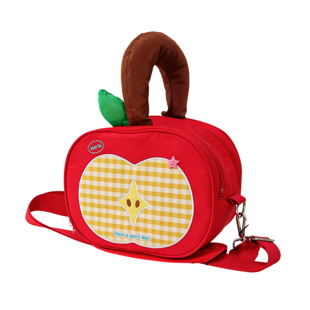 Travel Toiletry Bag,Large Wide opening-Yellow plaid apple