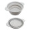 Folding Colander Drain Basket Set Fruit Vegetable-Light Grey L 1
