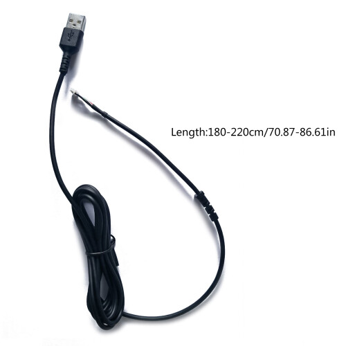 2 Meters USB Mouse Cable Mouse Line PVC Durable for   310-Black 1