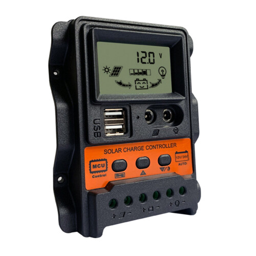 Contrôleur de Charge solaire PWM avec écran LCD, Double USB-10A
