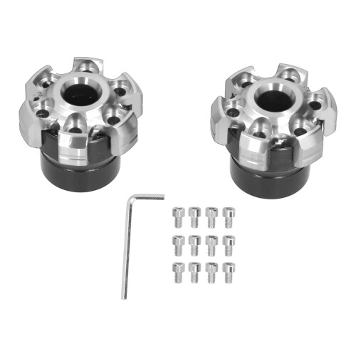 2PCS CNC Aluminium Alloy Fork Frame Sliders for Motorcycles Silver Universal 1