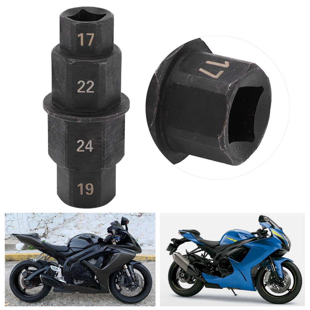 Motorcycle Axle Hex Spindle Driver Tool 17/19/22/24mm Black Steel-image-OPC-PMRBJM5-NEW