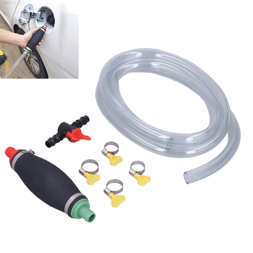 0.6In Siphon Hand Pump With 6.6Ft Hose For Gasoline Water Oil Diesel 9351358020167