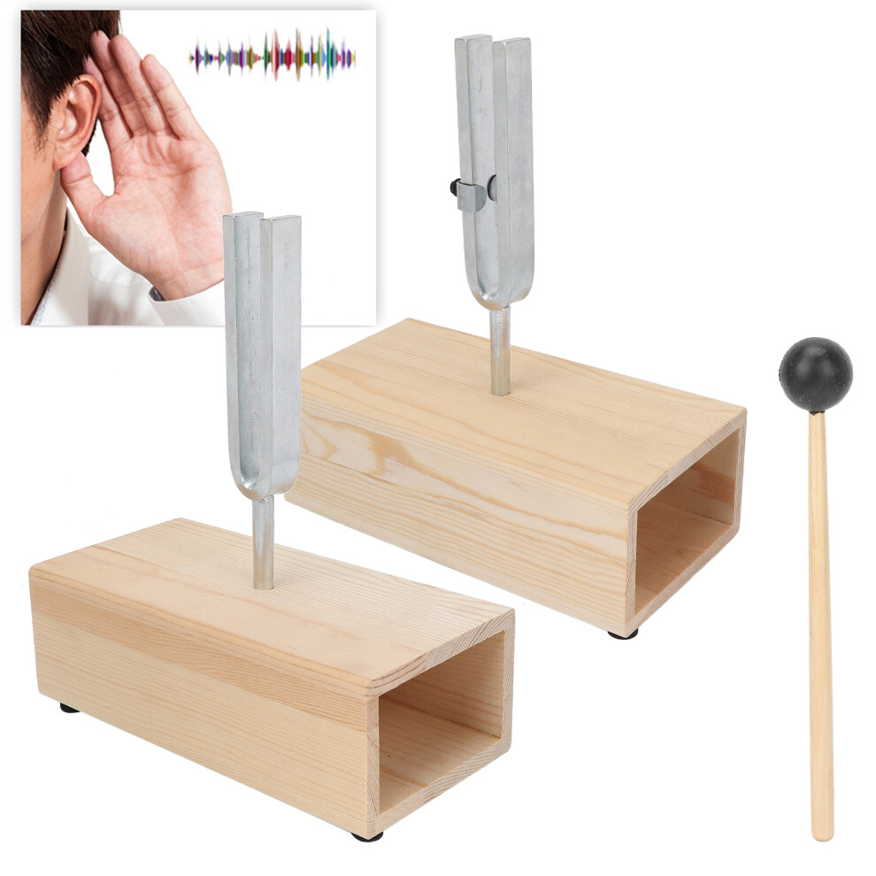 440Hz Tuning Fork Made of Stainless Steel with Wood Resonator for Testing