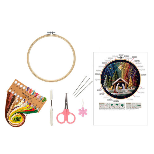 DIY Embroidery Set Pack Includes Pre Stamped Designs-DZ0406