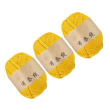3 Rolls Elastic Braiding Thread Knitting Polyester-Light Yellow