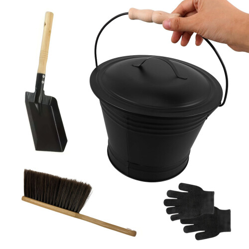 Galvanized Irons Fireplaces Tool Set Heat Resistant Bucket