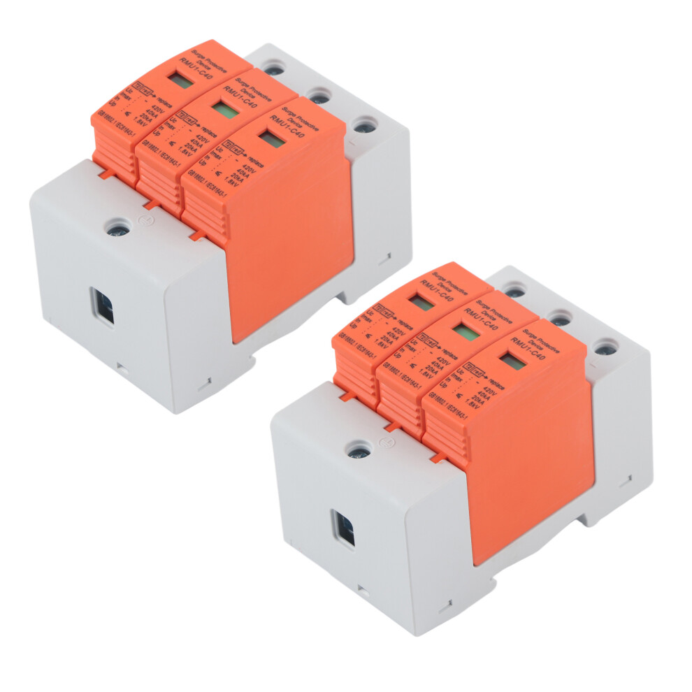 2Pcs Din Rail Surge Protector 3P Ac 420V Rmu1-C40 4931358020258