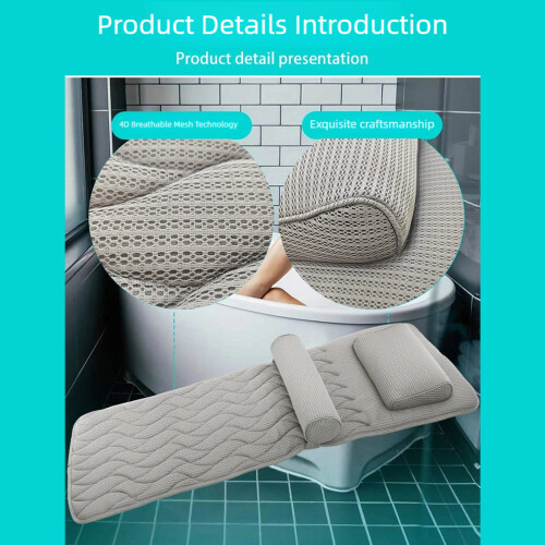 Universals Bathtubs Comfortable Pillow Back Neck Support-White 2