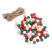 200 Stück DIY Weihnachts-Holzperlen Set, 5 Farben für Bastelarbeiten & Dekorationen
