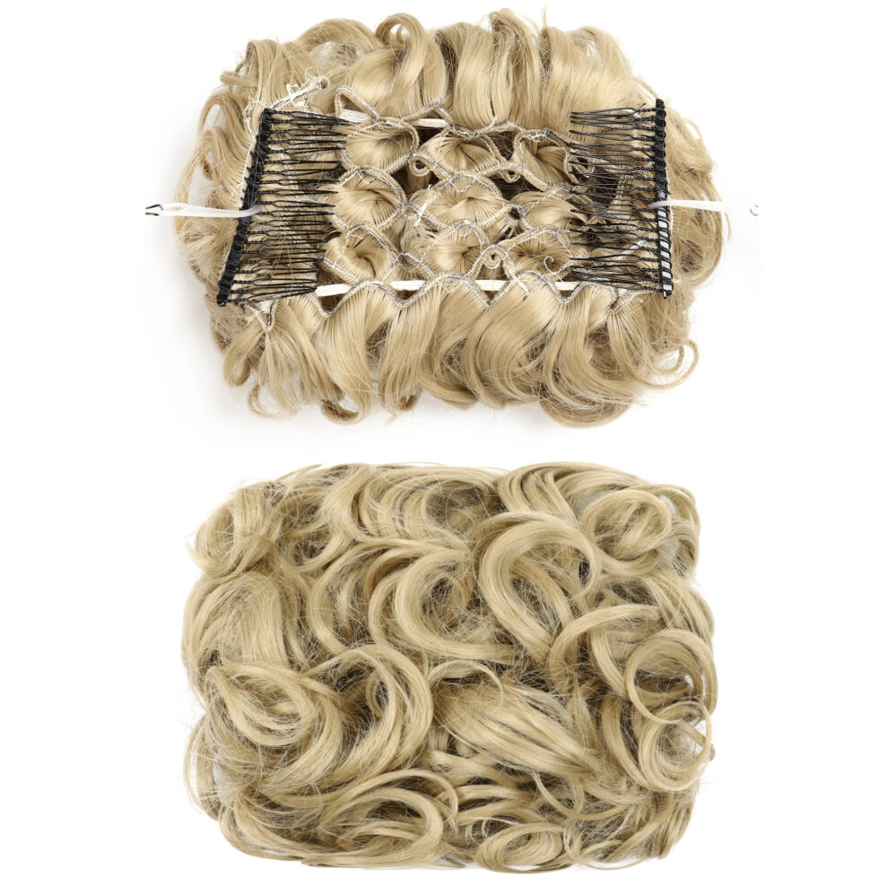 Hair Bun Extensions Messy Scrunchie Hairpieces Synthetic Updo Curly Bun Extension With Comb Clips Chignon For Women