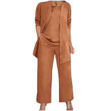 Women's three-piece outfit: long-sleeved-caramel color XXL