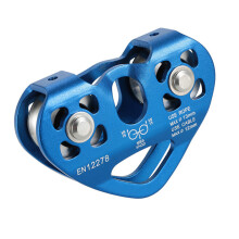 Heavy Type Pulley Carabiner Aluminum Tandem Double Pulley-Blue