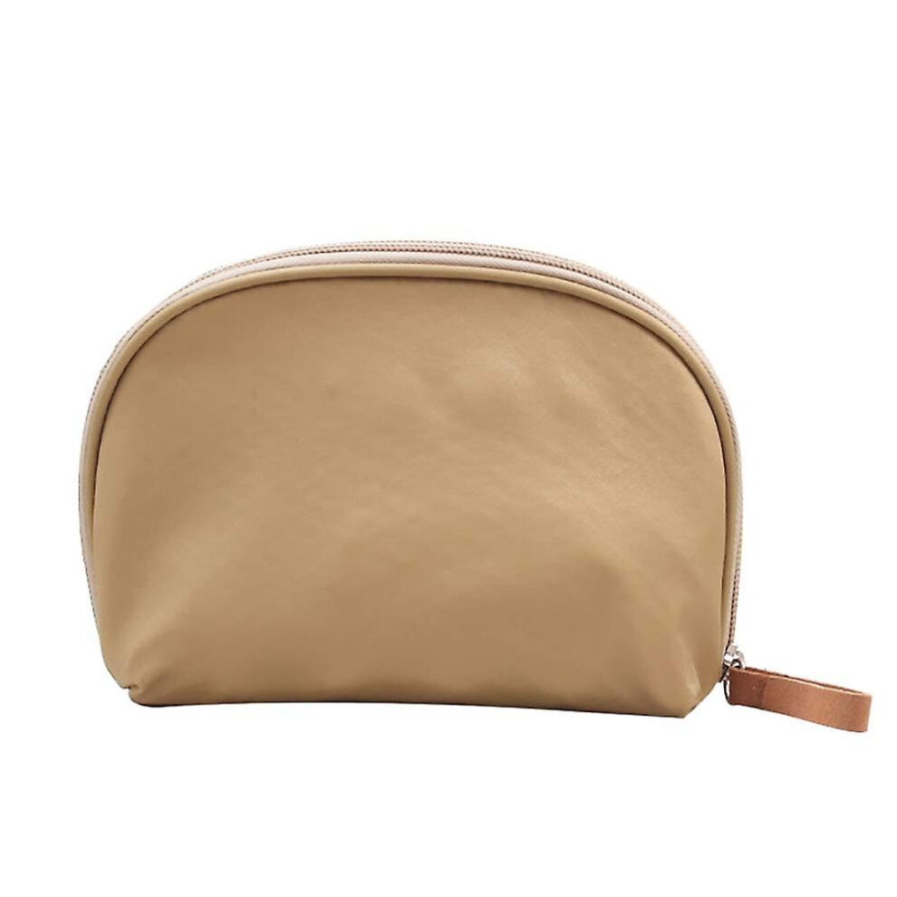 Kikidex (As Show, One Size) Half Circle Makeup Beauty Bag Small Travel Handy Organizer Pouch With Adjustable Dividers For Cosmetics