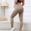 Flexible Pregnancy Pants Lightweight Quick Dry-light brown L 7