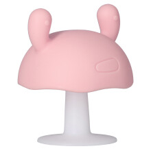 Rosa Pilz Silikon-Baby-Teether für Säuglinge ab 4 Monaten, 8 cm
