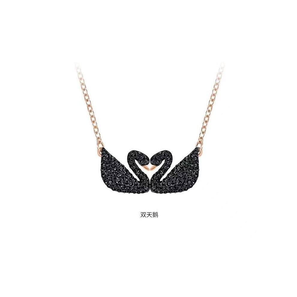 (Style U) High-quality multi-color swan necklace, classic and versatile crystal collarbone chain