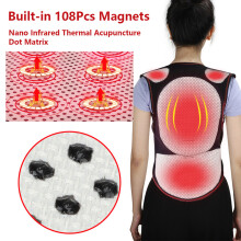 Faja de soporte lumbar 108 imanes, 5 placas negro M/L
