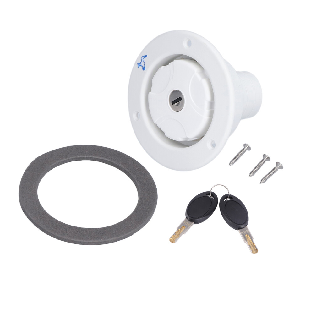 Pp Water Fill Inlet With Lock For Rv Motorhome & Trailer, 78Mm White 5071358024029
