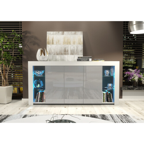 Creative Furniture Eden Sideboard 164cm - White & Grey Gloss Doors 1