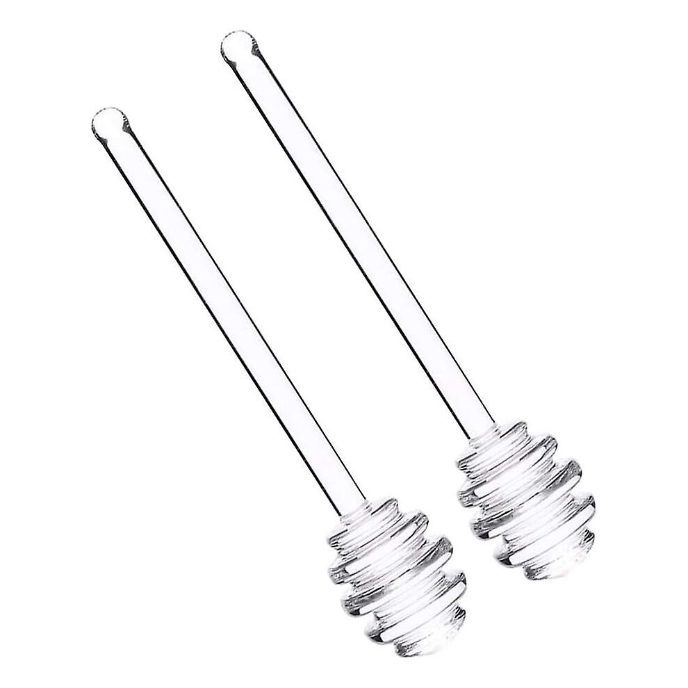 Kikidex (As Show, One Size) Glass Honey Dipper Sticks, 6 Inches Reusable Glass Stirrers Coffee Stir Sticks Brown