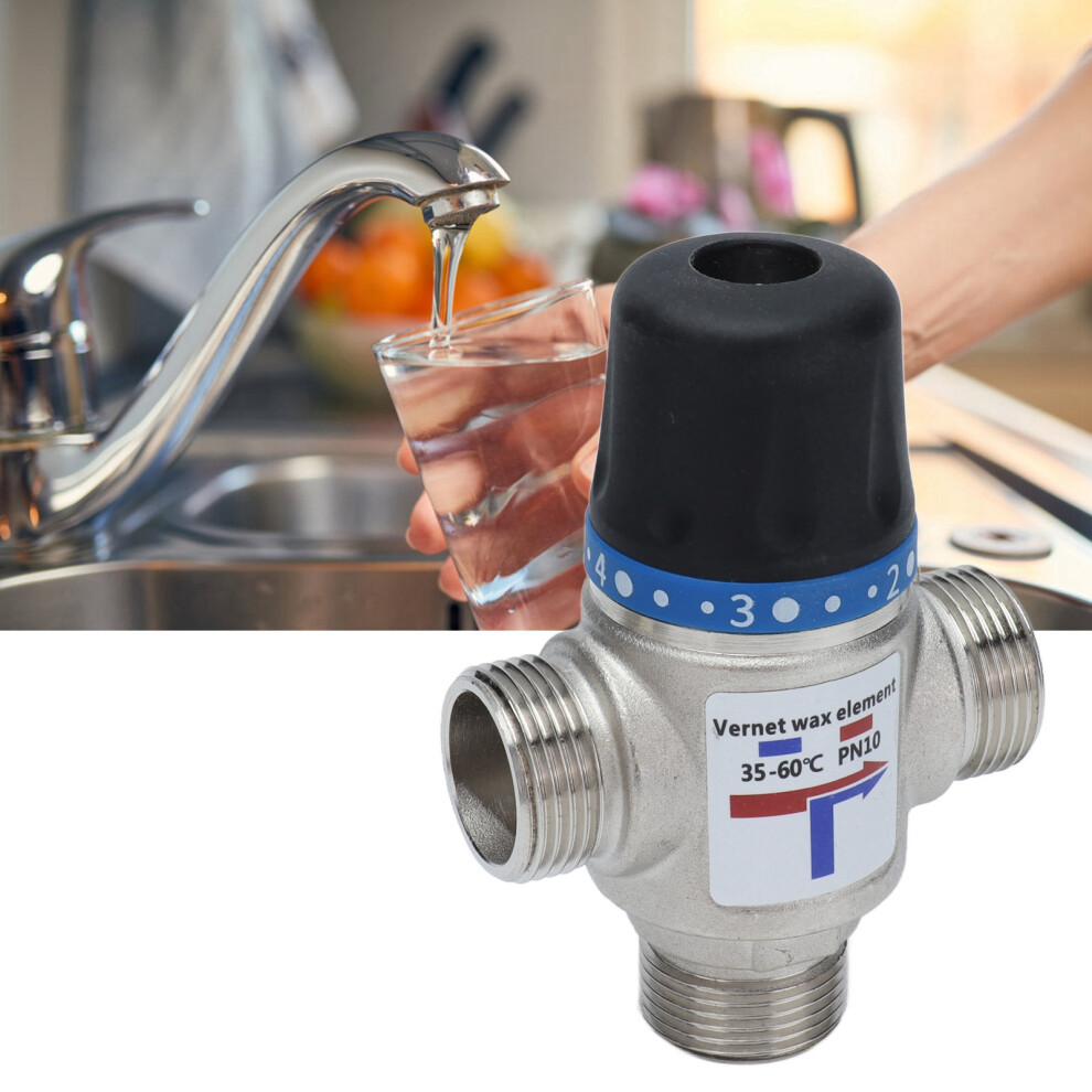 Thermostatic Mixing Valve 3/4 Inch Metal Auto Temperature Cut Off High Flow 4071358024587