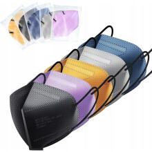 Colourful FFP2 Protective Face Masks - 30 Pack of 5-Layer 3D Disposable CE Certified Masks Individually Wrapped for Adults