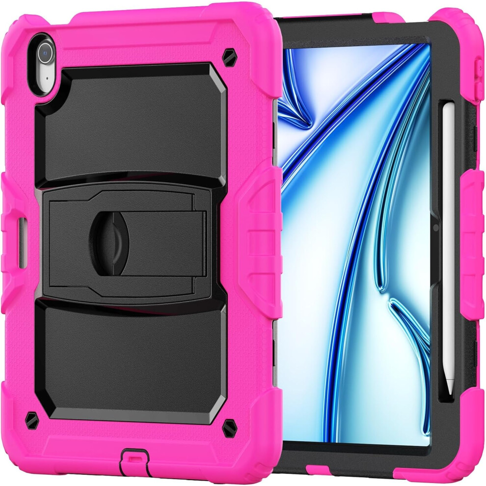 Photos - Other for Computer Pink Rugged Case for iPad Pro 11 - Heavy Duty Shockproof Cover with Kickstand & Pencil Holder for Gen 3/2/1
