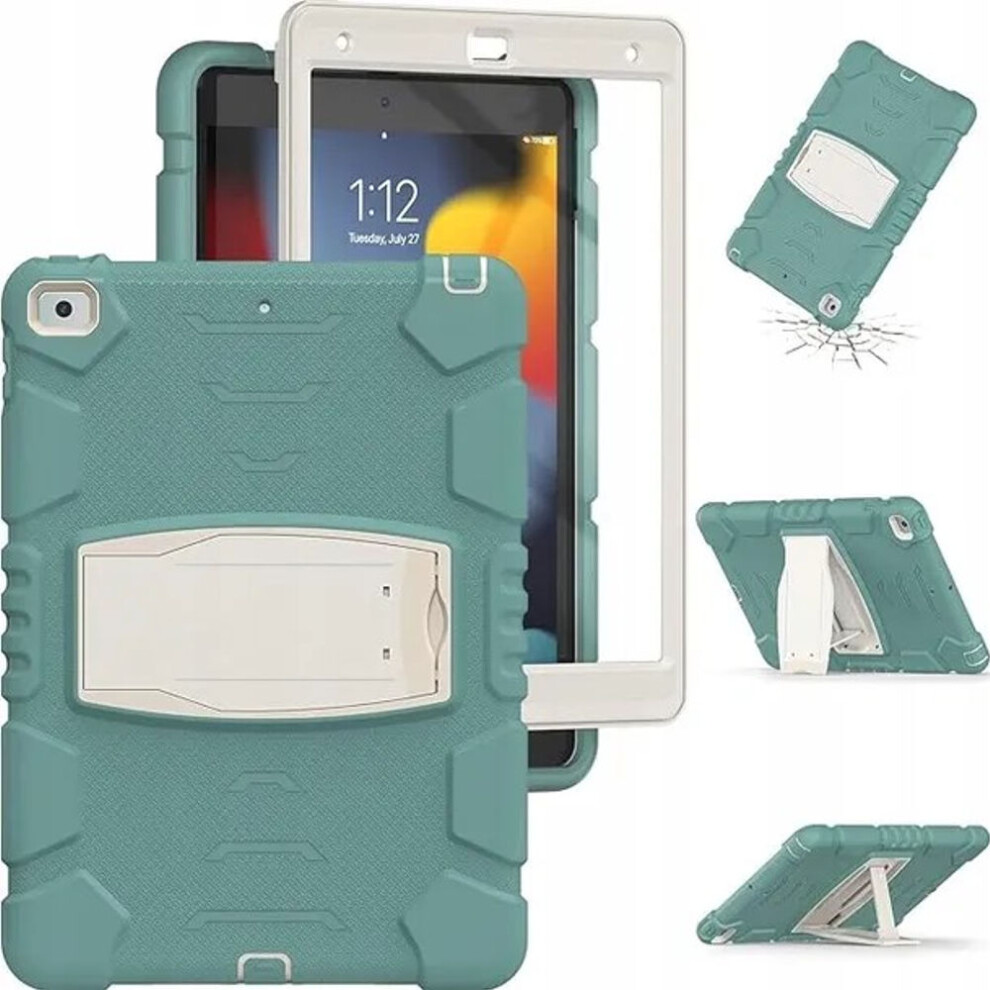 Durable Case For Samsung Tab A8 - Rugged Shockproof Cover With Kickstand & Stylus Holder For 10.5" X200/X205 Model Green 5906792642693
