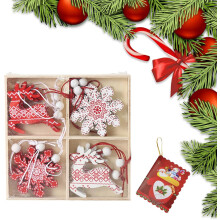 Weihnachtsschmuck Weihnachtsbaumanhänger aus Holz 12 Stück Weihnachten