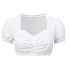 Mayround Blouse Femme T-shirt Manches Courtes Style Traditionnel Blanc XL