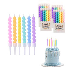 Geburtstagsspiralkerzen 24 Stk. Bunt Lange Dekorativ für Kuchen — tortenkerzen bunt, muffin deko, party kerzen set
