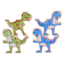 Dinosaur Balance Blocks Holzspielzeug für Kinder ab 3 Jahren (8x7x1,5 cm)