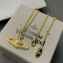 (Style 40) Western Saturn High Version large and medium-sized Saturn full series necklace for women 10MM bead collarbone chain
